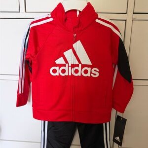 Adidas Kids Red and Black Track Jacket